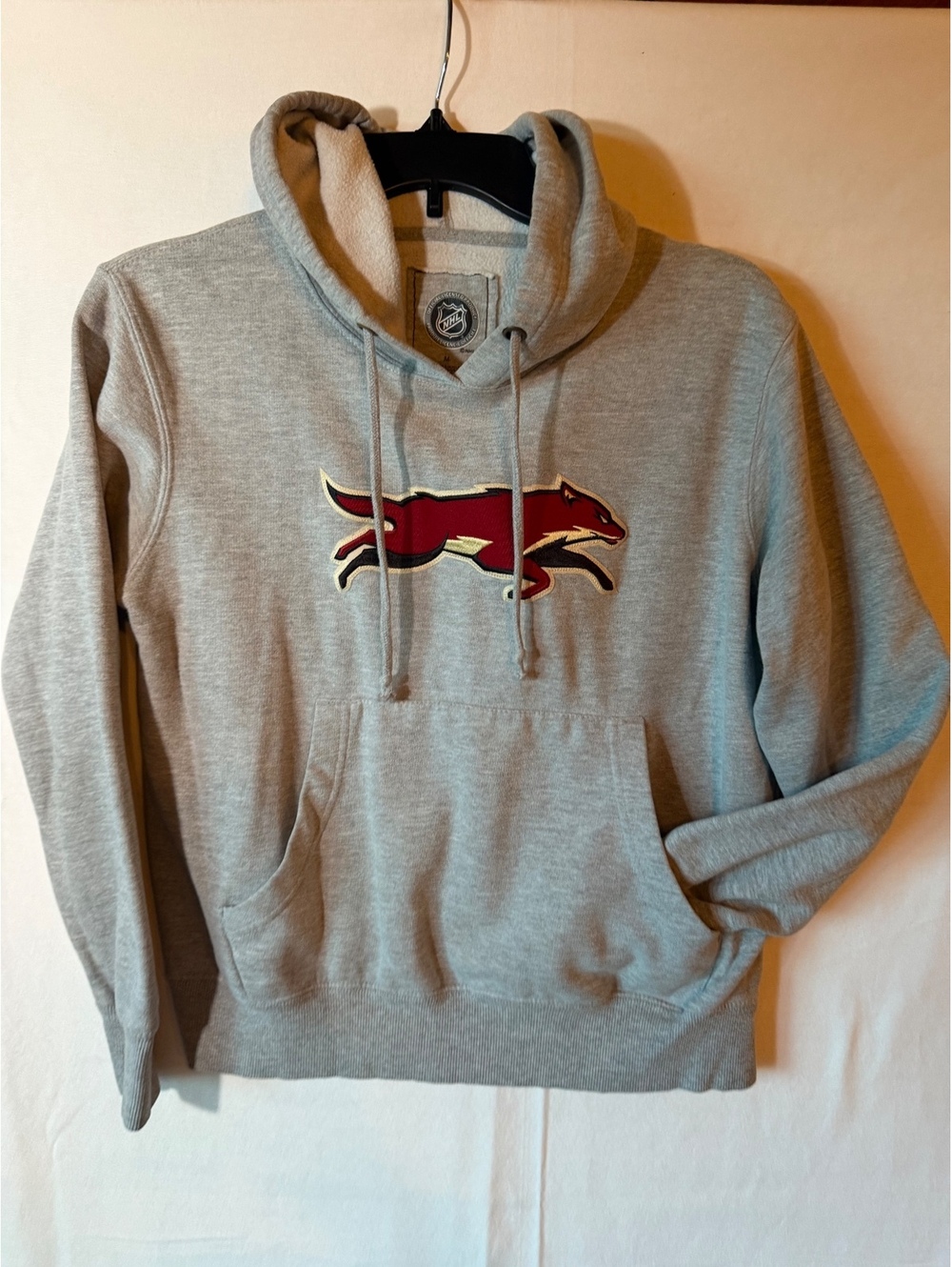 NHL Official Licensed Women’s Gray Pullover Hoodie with Red Logo